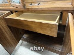 China Cabinet Hutch Buffet Two-Piece Glass Wood Dining Console