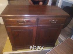 China Cabinet & Hutch, Dark Pine, withDrawers, Early American Style, Hand Finished