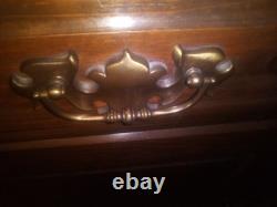 China Cabinet & Hutch, Dark Pine, withDrawers, Early American Style, Hand Finished