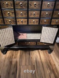 Chinese Apothecary Pagoda Medicine Cabinet Vintage 30Tall X 25 Long