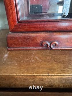 Chinese Rosewood Display Cabinet Curio Case Glass Front & Sides