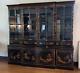 Chinoiserie Charak Black Laquer Chinese Chippendale Breakfront