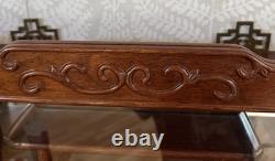 Chinoiserie Curio Cabinet Glass Door 23 Individual Shelves Mirror Back