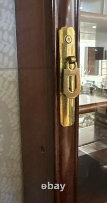 Chinoiserie Curio Cabinet Glass Door 23 Individual Shelves Mirror Back