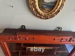 Chinoiserie Glass Cabinet With Yellow Felt Rosewood Antique Locking Display