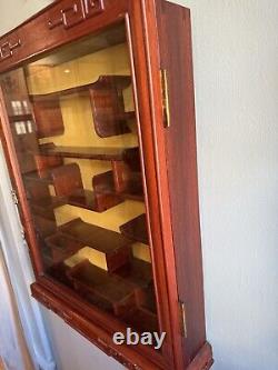 Chinoiserie Glass Cabinet With Yellow Felt Rosewood Antique Locking Display