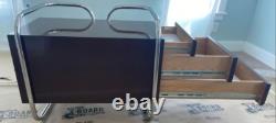Chocolate Lacquer Tubular Steel Pace collection Leon Rosen Desk Drawers