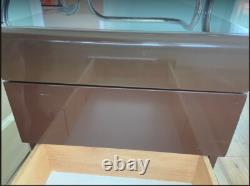 Chocolate Lacquer Tubular Steel Pace collection Leon Rosen Desk Drawers