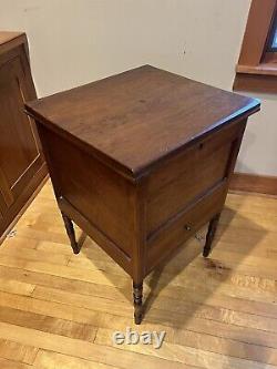 Circa 1830 Southern Inlaid Walnut Classical Sugar Spice Chest