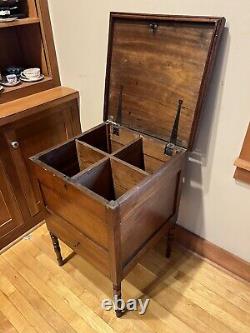 Circa 1830 Southern Inlaid Walnut Classical Sugar Spice Chest