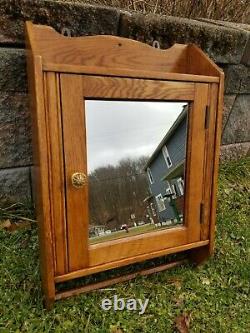 Circa 1900 Antique Oak Medicine Cabinet