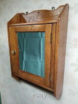 Circa 1900 Antique Oak Medicine Cabinet