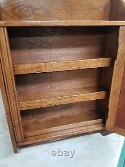 Circa 1900 Antique Oak Medicine Cabinet