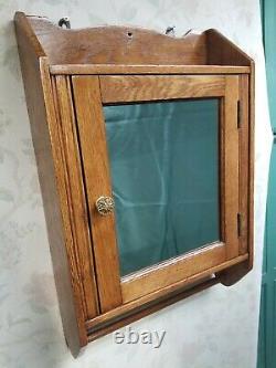 Circa 1900 Antique Oak Medicine Cabinet