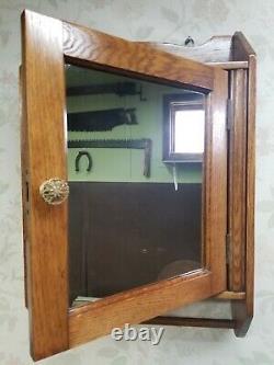 Circa 1900 Antique Oak Medicine Cabinet