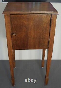 Circa 1900 English Victorian Maple Wood Single Door Smoking Stand Cabinet