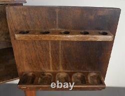 Circa 1900 English Victorian Maple Wood Single Door Smoking Stand Cabinet