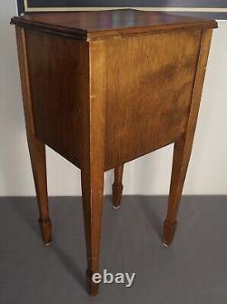 Circa 1900 English Victorian Maple Wood Single Door Smoking Stand Cabinet