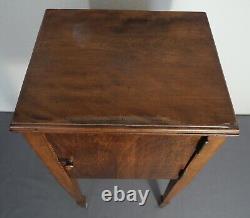 Circa 1900 English Victorian Maple Wood Single Door Smoking Stand Cabinet