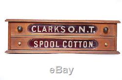 Clark's O. N. T. Spool Cotton Antique Sewing Thread Cabinet General Store Display