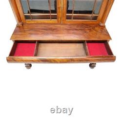 Classical American Empire Step Back Cupboard With Mullioned Doors c1840