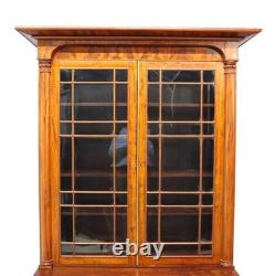 Classical American Empire Step Back Cupboard With Mullioned Doors c1840