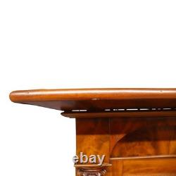 Classical American Empire Step Back Cupboard With Mullioned Doors c1840