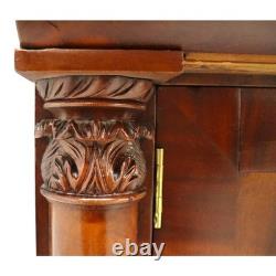 Classical American Empire Step Back Cupboard With Mullioned Doors c1840