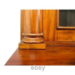 Classical American Empire Step Back Cupboard With Mullioned Doors c1840