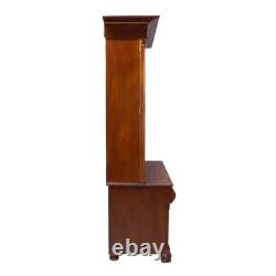 Classical American Empire Step Back Cupboard With Mullioned Doors c1840