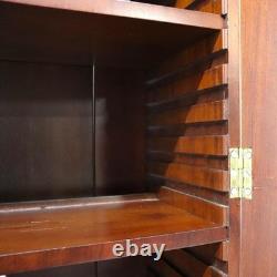 Classical American Empire Step Back Cupboard With Mullioned Doors c1840