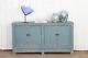 Coastal Blue Painted Asian Cabinet