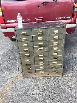 Cole Steel Industrial 27 Drawer Storage Chest Cabinet File Vintage Machine Age