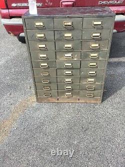 Cole Steel Industrial 27 Drawer Storage Chest Cabinet File Vintage Machine Age