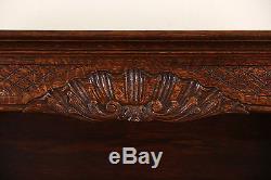 Country French 1910 Antique Oak Sideboard Pewter Cupboard