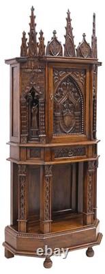 Cupboard / Cabinet, Credence, French, Gothic Revival, Highly Carved, Oak, 1800's