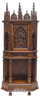 Cupboard / Cabinet, Credence, French, Gothic Revival, Highly Carved, Oak, 1800's