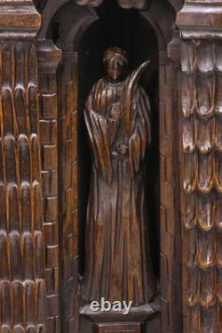 Cupboard / Cabinet, Credence, French, Gothic Revival, Highly Carved, Oak, 1800's