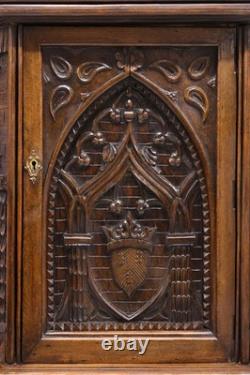 Cupboard / Cabinet, Credence, French, Gothic Revival, Highly Carved, Oak, 1800's