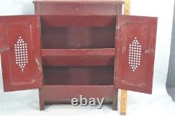 Cupboard cabinet red tin 20 x 14 x 8 fruit vegetable 3 bins original 1940