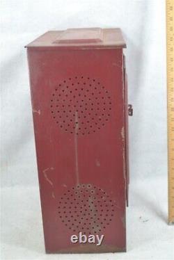 Cupboard cabinet red tin 20 x 14 x 8 fruit vegetable 3 bins original 1940