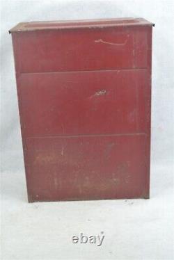 Cupboard cabinet red tin 20 x 14 x 8 fruit vegetable 3 bins original 1940