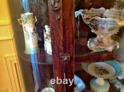 Curio Buffet Curved Glass Quartersawn Oak China Cabinet Circa 1880