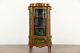 Curved Glass 1900 Antique Curio China Cabinet, Scenes, Bronze Mounts, Holland