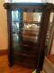 Curved Glass Antique Circa 1900 Mahogany Claude Howell Curio Or China Cabinet
