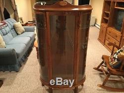 Curved Glass Curio Cabinet