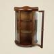 Curved Glass Solid Wood Curio Cabinet Wall Mount Display Case 19x13 Small Unique