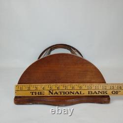 Curved Glass Solid Wood Curio Cabinet Wall Mount Display Case 19x13 Small Unique