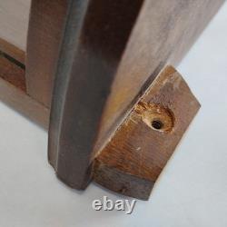 Curved Glass Solid Wood Curio Cabinet Wall Mount Display Case 19x13 Small Unique