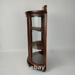 Curved Glass Solid Wood Curio Cabinet Wall Mount Display Case 19x13 Small Unique